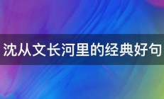 沈从文长河里的经典好句 