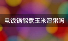 电饭锅能煮玉米渣粥吗 