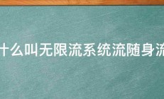 什么叫无限流系统流随身流 