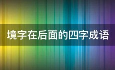 境字在后面的四字成语 