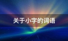 关于小字的词语 