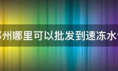 郑州哪里可以批发到速冻水饺 