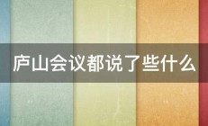 庐山会议都说了些什么 