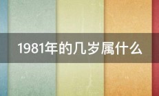 1981年的几岁属什么 