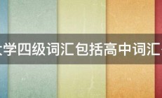 大学四级词汇包括高中词汇么 