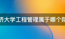 同济大学工程管理属于哪个院系 