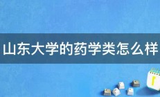 山东大学的药学类怎么样 