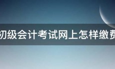 初级会计考试网上怎样缴费 