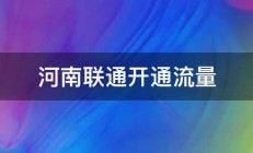 河南联通开通流量 