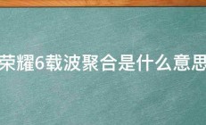 荣耀6载波聚合是什么意思 