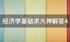 经济学基础求大神解答4 