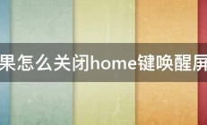 苹果怎么关闭home键唤醒屏幕 