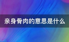 亲身骨肉的意思是什么 