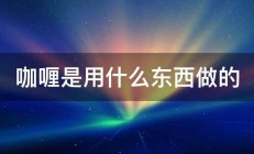 咖喱是用什么东西做的 