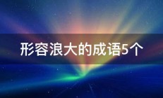 形容浪大的成语5个 