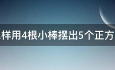 怎样用4根小棒摆出5个正方形 