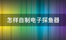 怎样自制电子探鱼器 