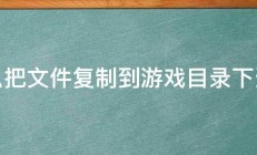 怎么把文件复制到游戏目录下运行 