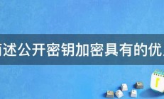 简述公开密钥加密具有的优点 