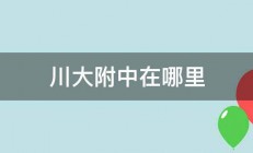 川大附中在哪里 