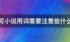 写小说用词需要注意些什么 