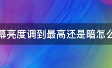 屏幕亮度调到最高还是暗怎么办 