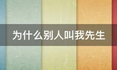 为什么别人叫我先生 