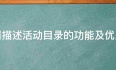 请描述活动目录的功能及优点 