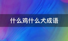 什么鸡什么犬成语 