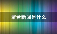 聚合新闻是什么 