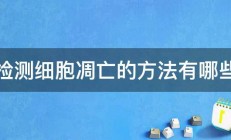 检测细胞凋亡的方法有哪些 