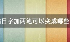 给日字加两笔可以变成哪些字 