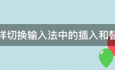 怎样切换输入法中的插入和替换 