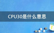 CPU30是什么意思 