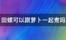 田螺可以跟萝卜一起煮吗 