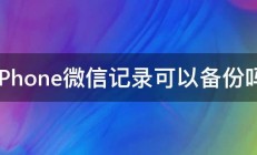 iPhone微信记录可以备份吗 