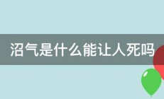 沼气是什么能让人死吗 