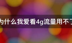 为什么我爱看4g流量用不了 