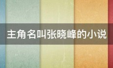 主角名叫张晓峰的小说 