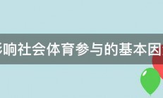 影响社会体育参与的基本因素 