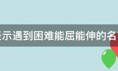 表示遇到困难能屈能伸的名言 