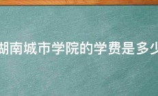 湖南城市学院的学费是多少 