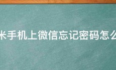 小米手机上微信忘记密码怎么办 