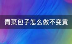 青菜包子怎么做不变黄 