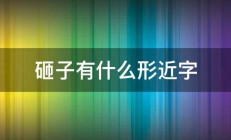 砸子有什么形近字 