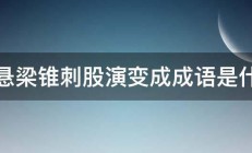 头悬梁锥刺股演变成成语是什么 