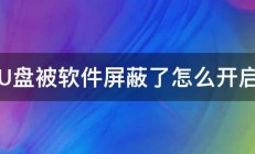 U盘被软件屏蔽了怎么开启 