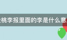 投桃李报里面的李是什么意思 