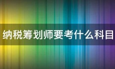 纳税筹划师要考什么科目 