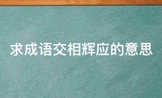 求成语交相辉应的意思 